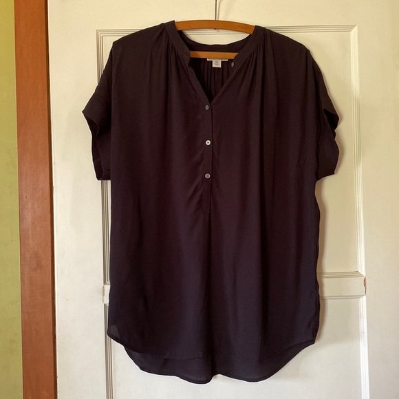 J Crew Point Sur black viscose top EUC - Picture 2 of 5